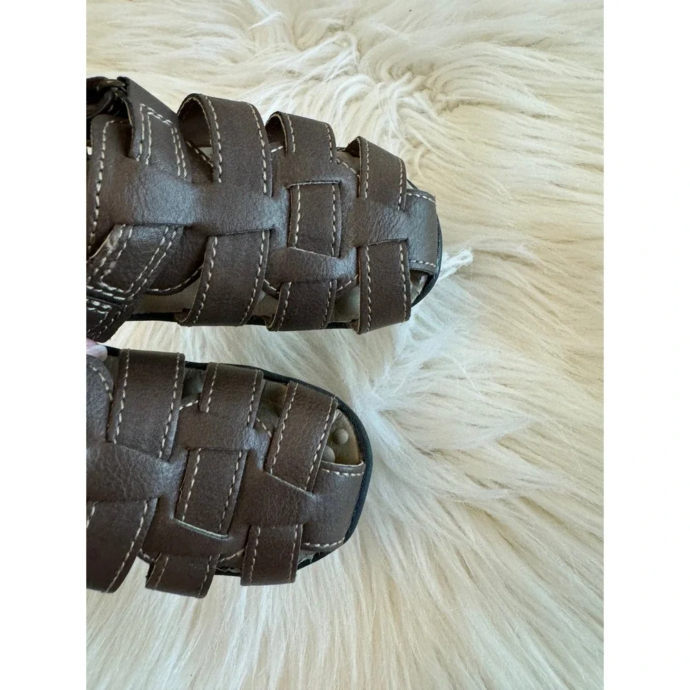 Carters brown leather sandals‎ size 4 EUC